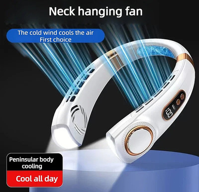 Portable Neck Fan 360°|Quiet USB Rechargeable Hands-Free Neck Ventilator 5 Speed