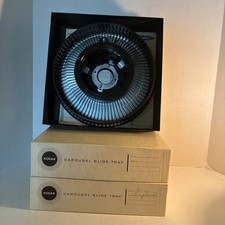Lot of 3 Kodak Rotary Carousel 80 35mm Slide Projector Trays w/ Boxes