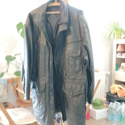 Vera Pelle Lederjacke schwarz L Unisex echtes Leder Langarm Reißverschluss Tasc 