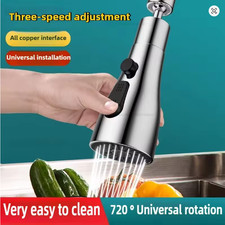 360 Pull Out Kitchen Faucet High Pressure Sink Mixer Tap 3 Mode Spray Shower