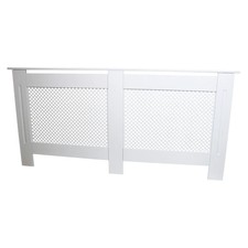 MDF Radiator Cover White 1720mm Grill Trellis Cabinet Shelf Modern