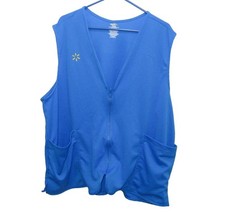 Walmart Employee Vest Womens Size 2XL Blue Sleeveless Work Store Uniform Top