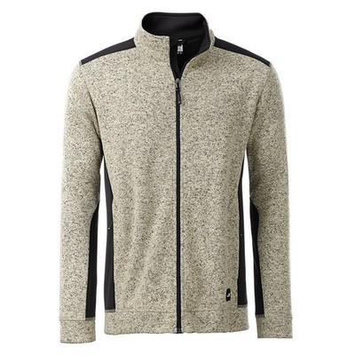 Pflegeleichte Herren Strickfleece Jacke, XS - 6XL, 6 Farben | James & Nicholson
