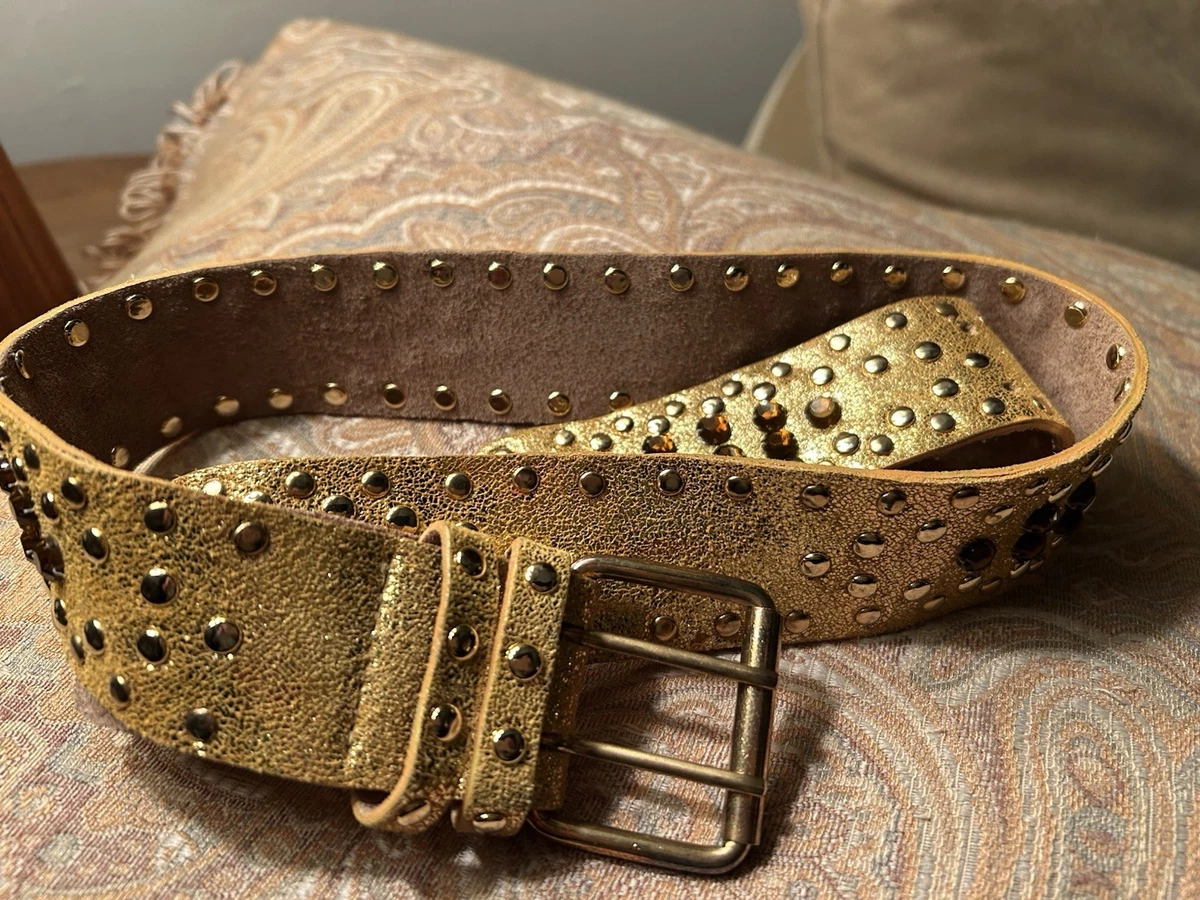 Betsey Johnson Vintage Y2K Western Black Leather Oversized Floral Belt med 31-35 Betsey Johnson Women main image 4