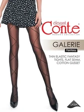 Conte FANTASY GALERIE 20 Den Tights – Chic Lace-Up Pattern, Elegant Sheer Style