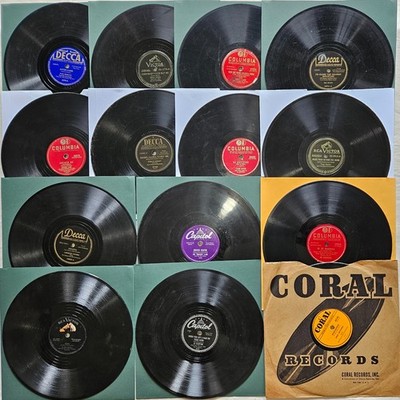 Fourteen 78 RPM 10'' Records Lot #AKL: 1940s 1950s Vocals Pop Jazz Crooner Swing