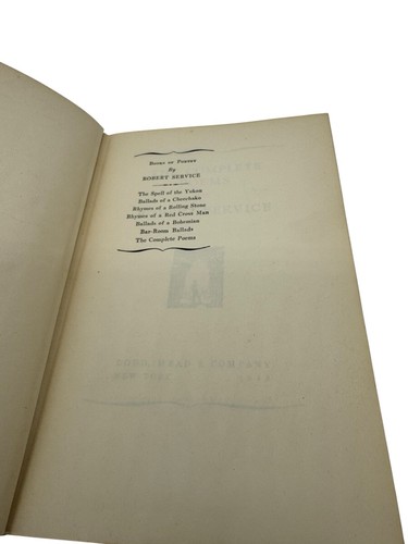 Vintage 1940 The Complete Poems Of Robert Service Hardcover Dodd Mead & Company - Picture 8 of 8