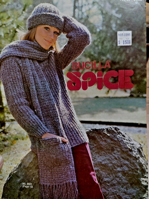 Bucilla Spice Vol 95 Yarn Knit Crochet Pattern Leaflet Booklet Sweater Hat Scarf