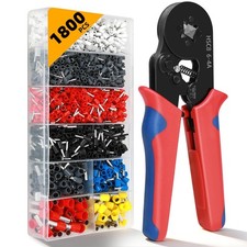Ferrule Crimping Tool Kit - 1800PCS Wire AWG 23-7 0.25-10mm  , Chrome