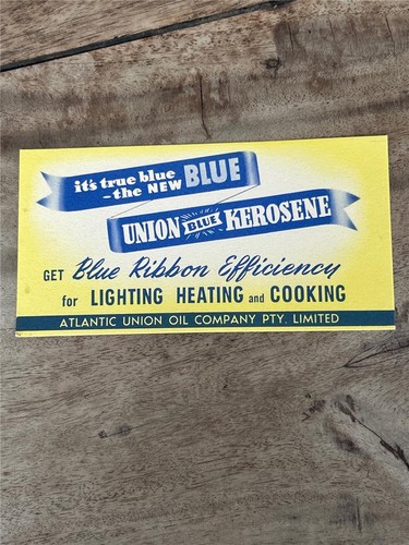 C 1950 Union Blue Kerosene Atlantic Union Oil Company Blotter heat lighting lamp