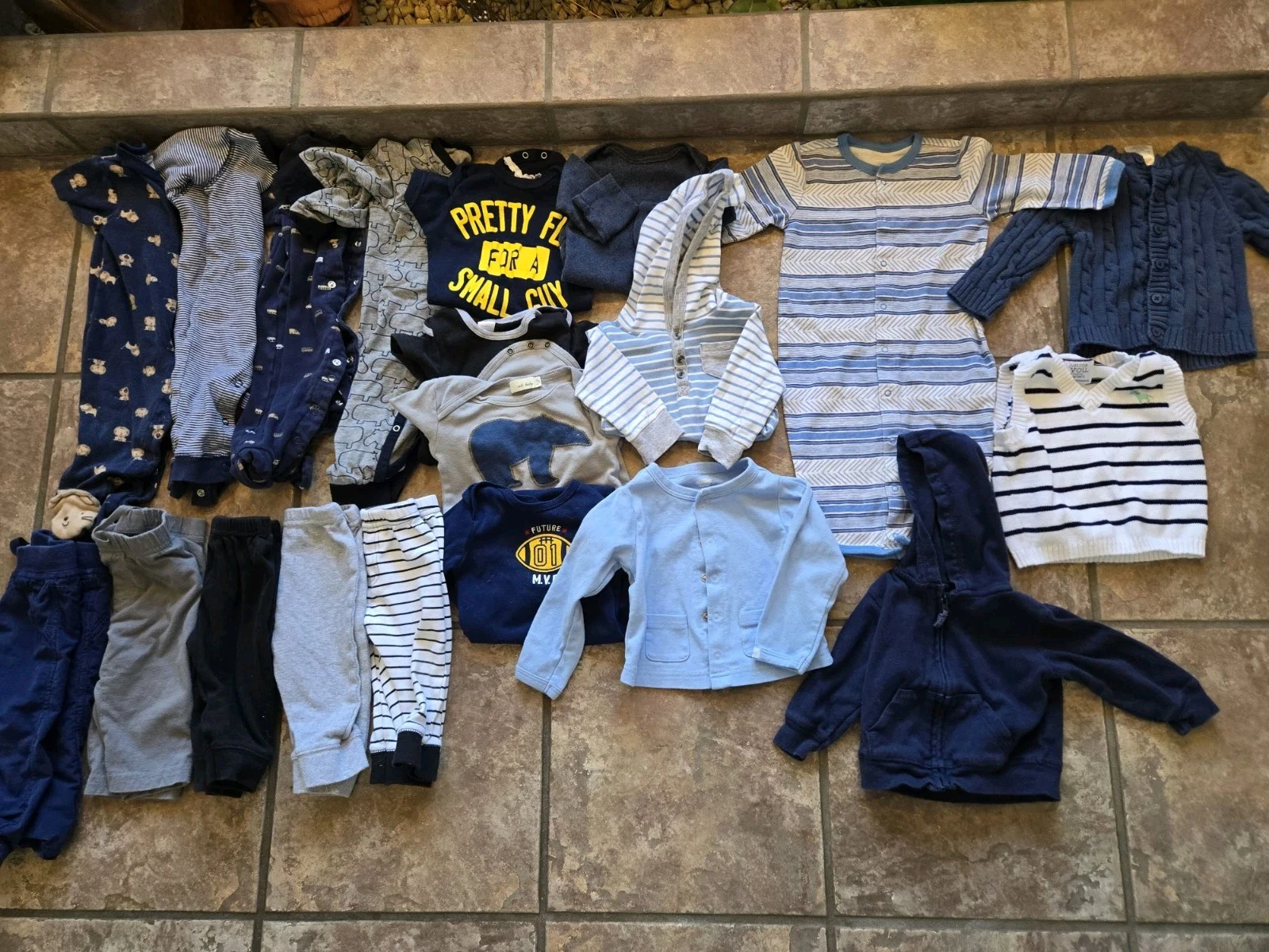 Baby Boy's Clothing Size 6 Month Pants Pajamas Blue Sweater Long Short Sleeve