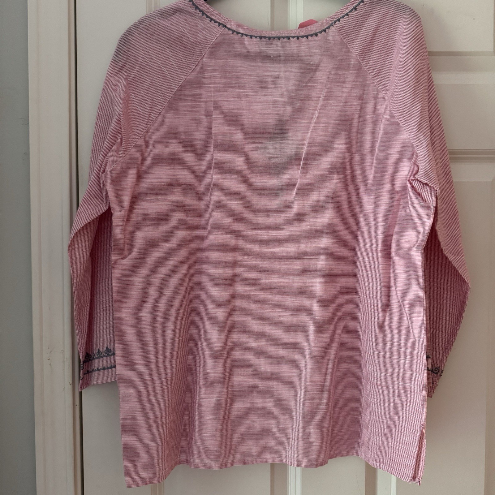 PENDLETON - Embroidered Linen Tunic Micro Stripe … - image 7