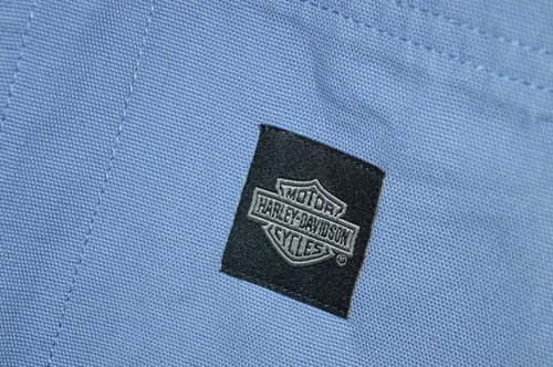 HARLEY DAVIDSON Short Sleeve Blue Pocket Logo Embroidered Shirt - Size 3XL XXXL - Picture 3 of 6