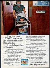 1974 Pampers diapers nurse hospital delivery room baby photo vintage print ad