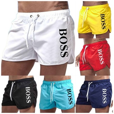 Herren Sporthose Badeshorts Kurz Gesäßtasche Schwimmshort Schnelltrocknend NEU