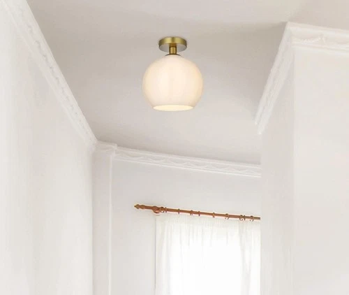 Elegant Lighting LD2211 Baxter 10"W Semi-flush Globe Ceiling - White - Picture 8 of 9