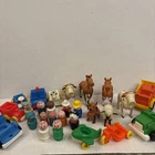 27 Vintage Fisher Price Little People Lot Figures Vehicles Animals Dog Horse Car