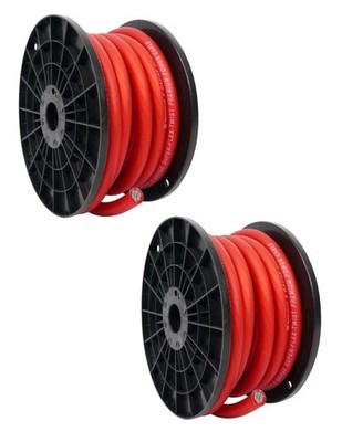 2 XP Audio SPW-0-50RD 1/0 Gauge Red Power Ground Cable 50 FT-100 Feet Total