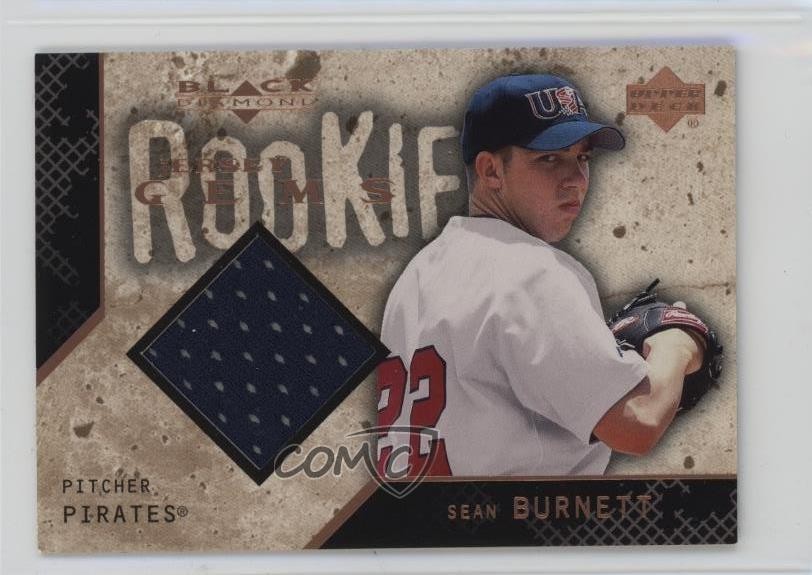 2000 Upper Deck Black Diamond Rookie Edition Jersey Gems Sean Burnett RC 8y6