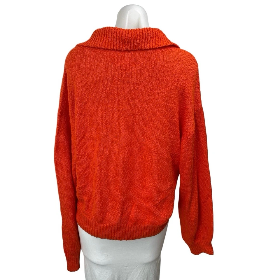 Suéter Top Anthropologie Maeve Para Mujer Naranja Cuello en V Polo Manga Larga Talla XL Foto 2 de 4