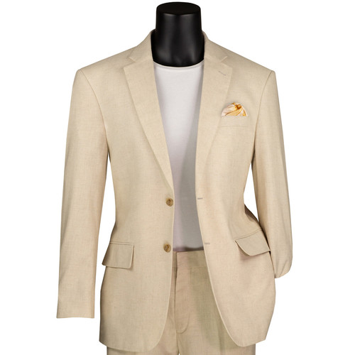 VINCI Herren Leinen 2-Knopf Modern Fit Sommer Anzug - 38S-56L, 2 Farben - NEU - Bild 2 von 9