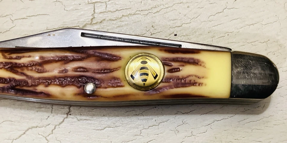 CHAQUETA AMARILLA CAMILLUS Pequeño Stockman 4” CUCHILLO HECHO EN EE. UU. L@@K Foto 2 de 4