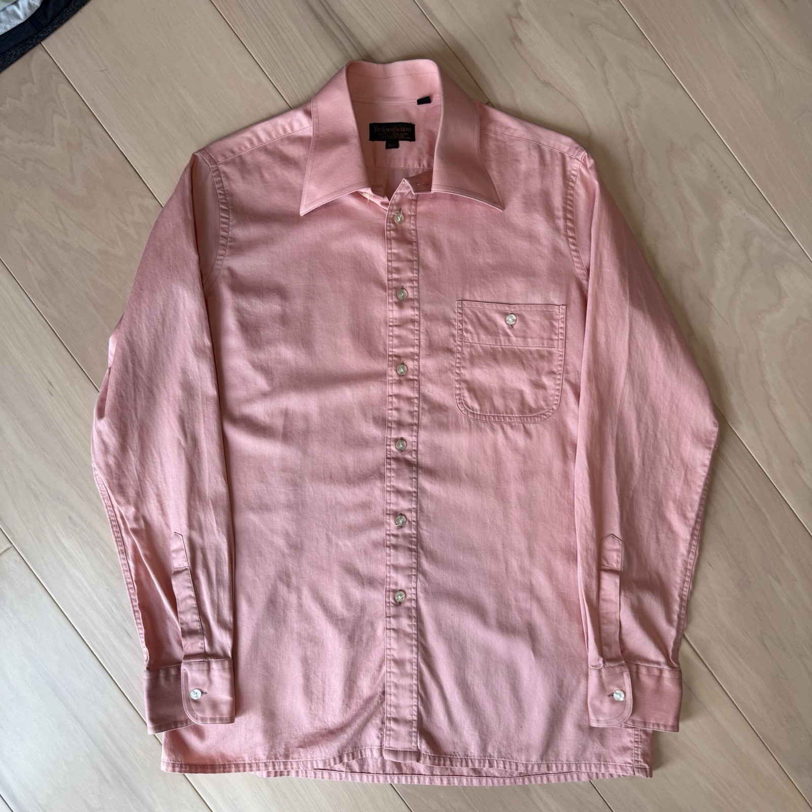 Camicia Vintage Yves Saint Laurent 16 Rosa Anni 80 Designer Streetwear Miami Party