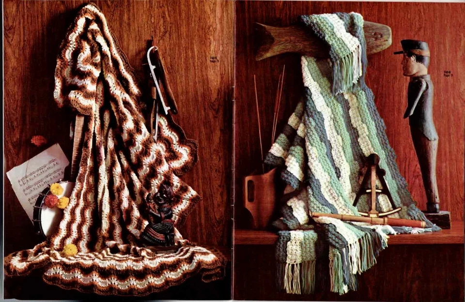 Afghans Columbia Minerva Afghan Pattern Book Crochet Knit 1975 Vintage - Image 4 of 4