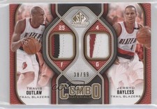 2009 SP Game Used Combo Materials 38/99 Travis Outlaw Jerryd Bayless Patch nd3