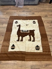 Alpaca Wool Handmade Blanket From Ecuador 75  x60  Pre Owned