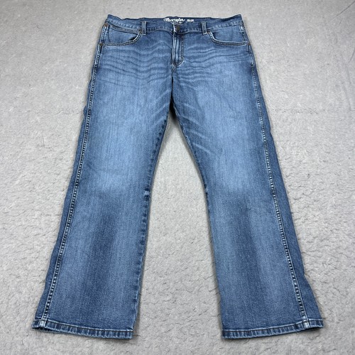 Wrangler Retro Jeans Uomo 38x30* Blu Stivaletto Slim Taglio Denim Baffi Sbiadito Lavoro
