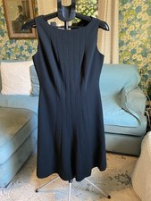 Talbots Women’s Black A-Line Pleated Round Neck Knee Length Dress Size 6
