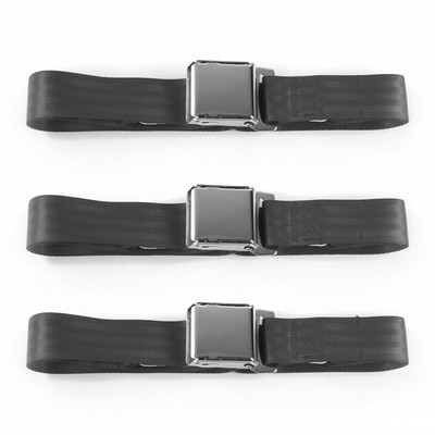 Ford Bronco 1966 - 1977 Airplane 2pt Charcoal Lap Bucket Seat Belt Kit - 2 Belts