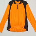 Canari Mens XXL Cycling Jersey Long Sleeve Orange Black Half Zip Bike Shirt