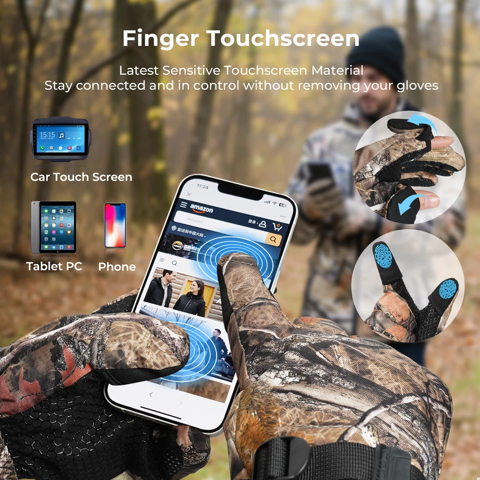 Guantes de caza térmicos ARRIS para hombre y mujer - Guante de invierno eléctrico recargable Foto 4 de 4