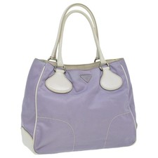 Borsa a tracolla Prada vintage viola tessuto nylon logo Bauletto tote bauletto