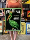 Antique Vintage Old Style Sign Pelican Produce Lettuce 16x24 Made in USA