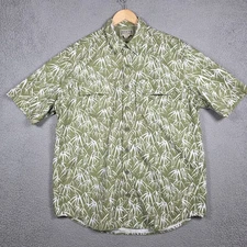 Duluth Trading Co Shirt Mens Size LT Plant l All Over Print Action Short Sleeve