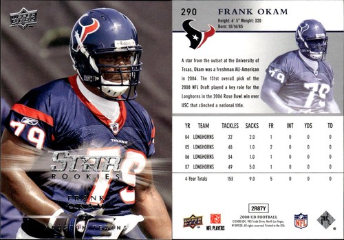 2008 Upper Deck Football Complete Your Set #1-325 You Pick! - Picture 21 of 21