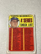 VTG 1969 TOPPS DON DRYSDALE CHECKLIST #314 UNMARKED OLD LOS ANGELES DODGERS