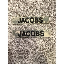 Unbranded Name Tape Unisex OS Green JACOBS ACU Digital Camo Military Patch 2pc