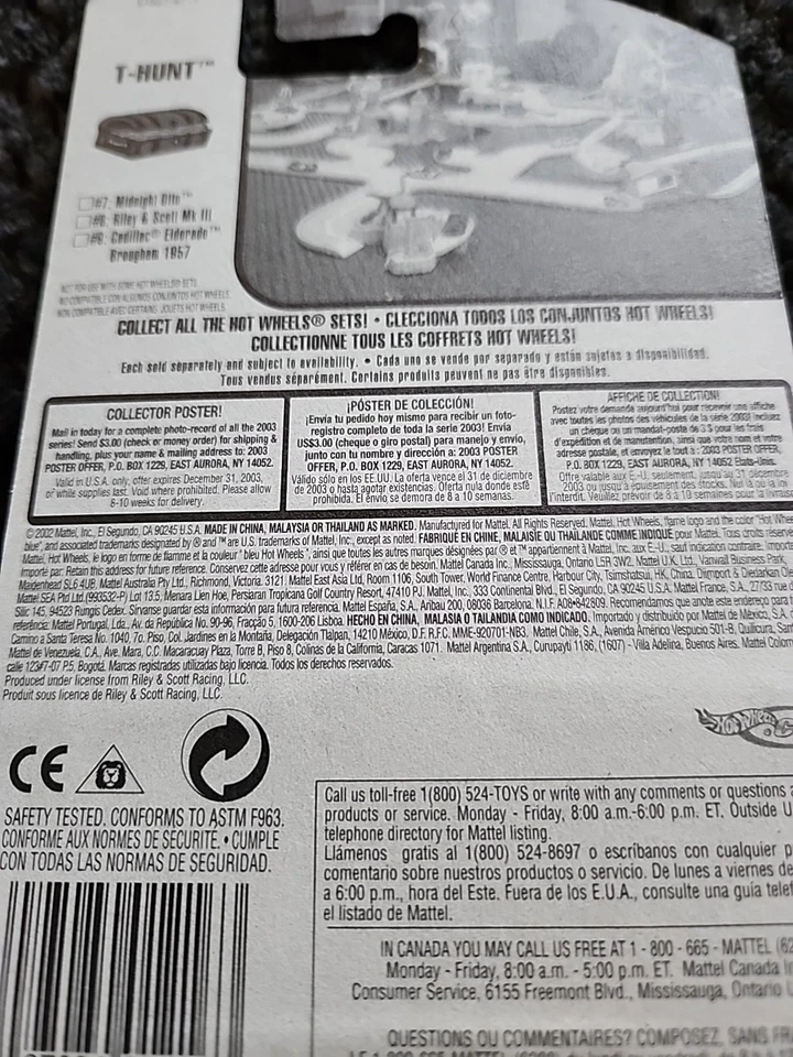 Neumáticos de goma Hot Wheels 2003 Super Treasure Hunt Riley & Scott MK III RAROS Foto 4 de 4