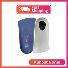 Dr. Foot's 3/4 Length Orthotics Insoles with Self Adhesive for Correct Flat Feet