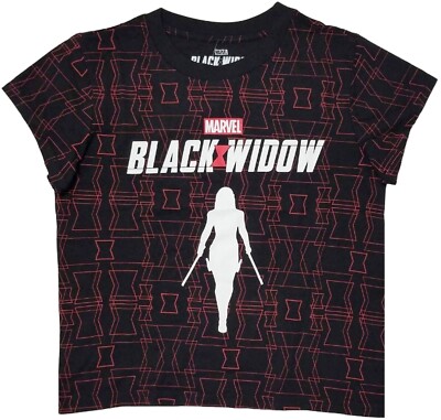 Mad Engine Marvel Black Widow All Over Print Women Graphic Shirt Tops (XL) NWT