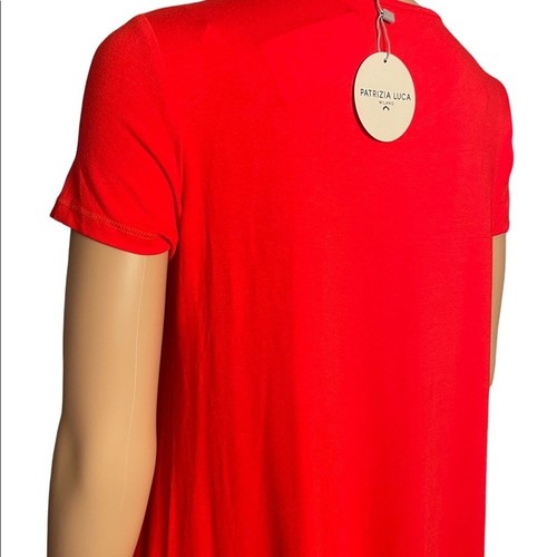 NWT Patrizia Luca Milano T-Shirt Dress Womens S Red Casual Short Sleeve Stretch - Picture 5 of 5