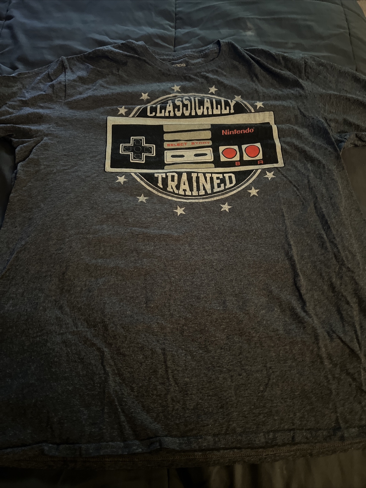 Nintendo Classically Trained Gray Graphic Short S… - image 1