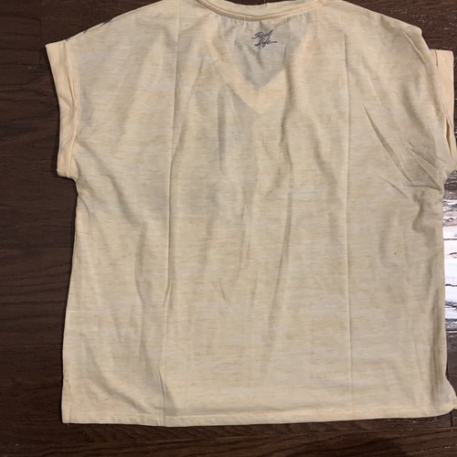 Reel Life Womens Yellow Short Sleeve Tee M NWT Shell v neck - Imagen 12 de 13