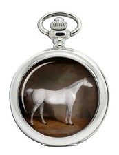 A Grey Horse in a Stable by William Burraud Pocket Watch