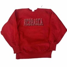 90s Champion Reverse Weave University Of Nebraska Warmup Sweatshirt Xl Red Rare