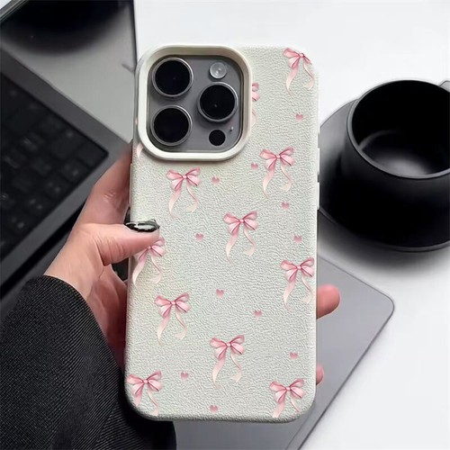 Süße weiche Handyhülle mit Schleifenmuster für iPhone 16E 16 15 Pro Max 14 13 12 11 Cover - Bild 3 von 21